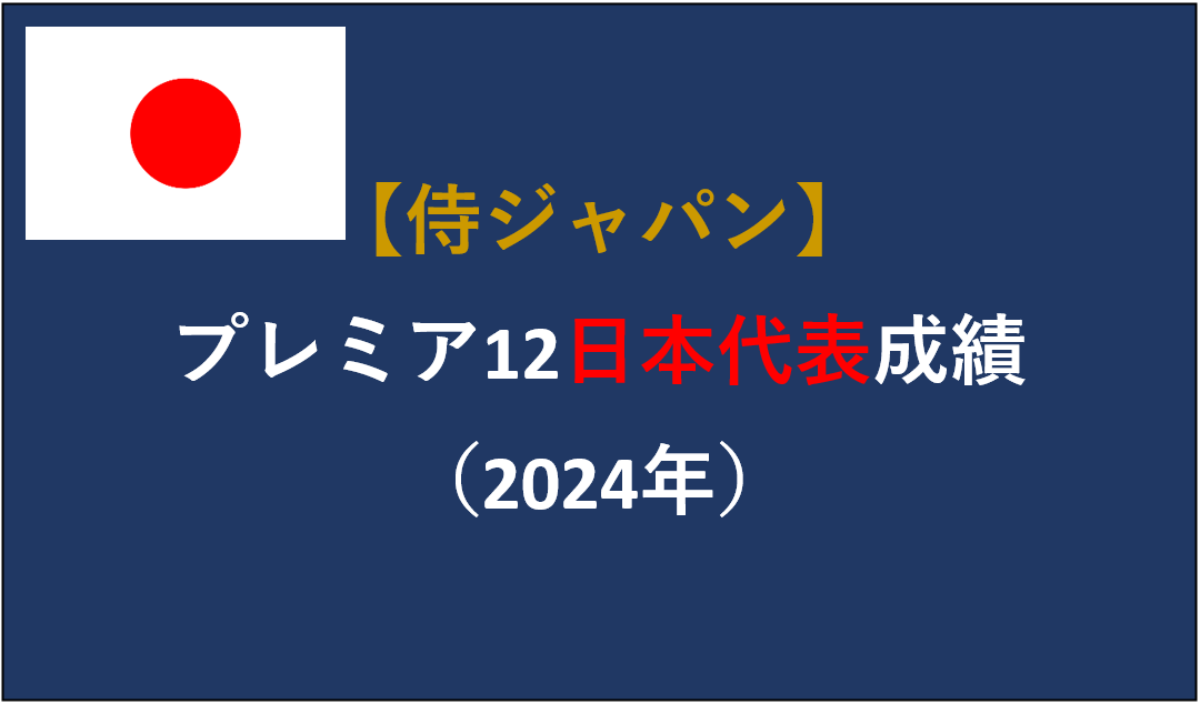第474回【侍ジャパン】プレミア12日本代表成績（2024年